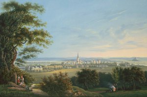 Uitzicht op de stad Vevay en zijn omgeving